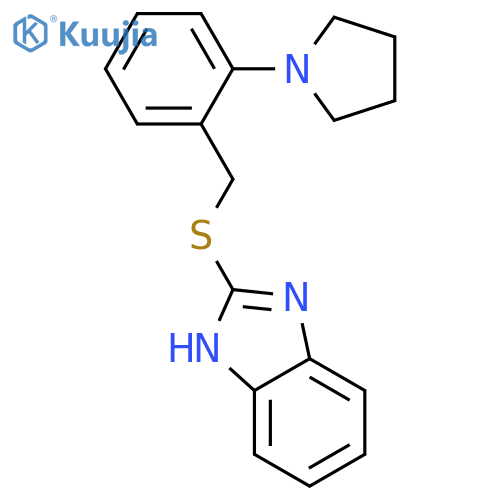 1H-Benzimidazole, 2-[[[2-(1-pyrrolidinyl)phenyl]methyl]thio]- structure