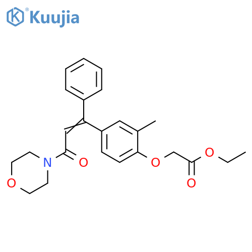 Acetic acid,[2-methyl-4-[3-(4-morpholinyl)-3-oxo-1-phenyl-1-propenyl]phenoxy]-,ethyl ester structure