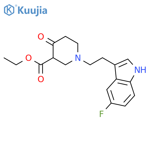 3-Piperidinecarboxylic acid, 1-[2-(5-fluoro-1H-indol-3-yl)ethyl]-4-oxo-, ethyl ester structure