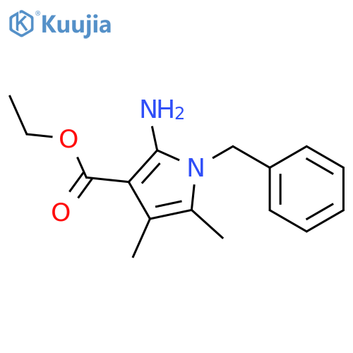1H-Pyrrole-3-carboxylic acid, 2-amino-4,5-dimethyl-1-(phenylmethyl)-, ethyl ester structure