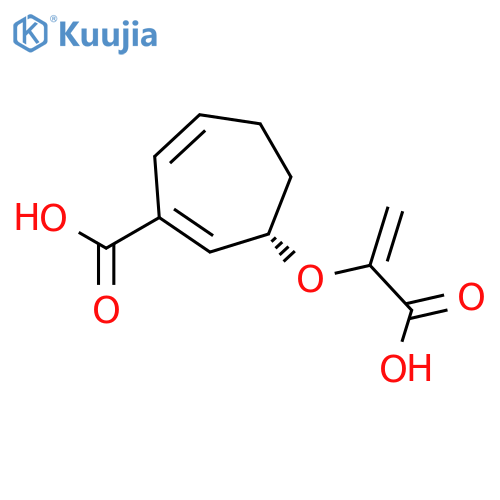 1,6-Cycloheptadiene-1-carboxylic acid, 3-[(1-carboxyethenyl)oxy]-, (S)- structure