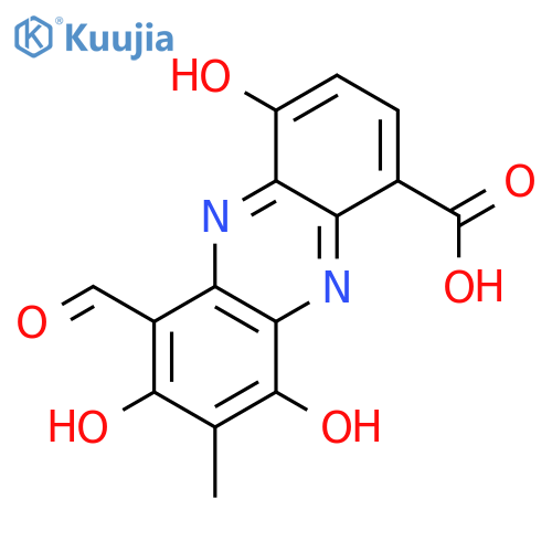 1-Phenazinecarboxylic acid, 6-formyl-4,7,9-trihydroxy-8-methyl- structure
