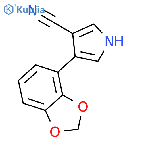1H-Pyrrole-3-carbonitrile, 4-(1,3-benzodioxol-4-yl)- structure