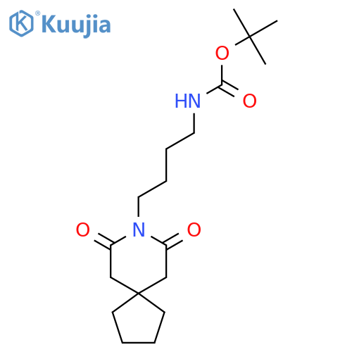 Carbamic acid, [4-(7,9-dioxo-8-azaspiro[4.5]dec-8-yl)butyl]-, 1,1-dimethylethyl ester structure