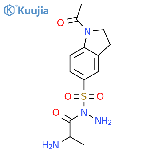 DL-Alanine, N-[(1-acetyl-2,3-dihydro-1H-indol-5-yl)sulfonyl]-, hydrazide structure