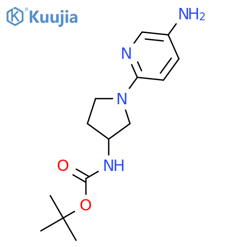(S)-tert-butyl 1-(5-aminopyridin-2-yl)pyrrolidin-3-ylcarbamate structure