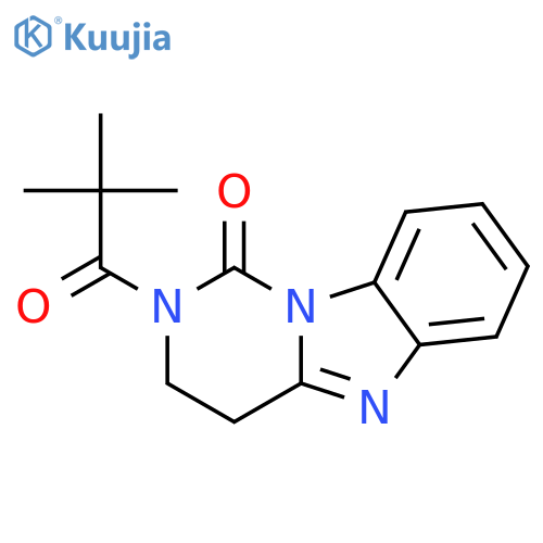 Pyrimido[1,6-a]benzimidazol-1(2H)-one, 2-(2,2-dimethyl-1-oxopropyl)-3,4-dihydro- structure