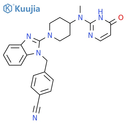 Benzonitrile,4-[[2-[4-[(1,6-dihydro-6-oxo-2-pyrimidinyl)methylamino]-1-piperidinyl]-1H-benzimidazol-1-yl]methyl]- structure