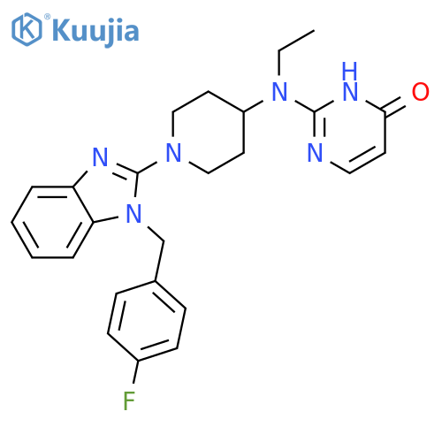 4(3H)-Pyrimidinone,2-[ethyl[1-[1-[(4-fluorophenyl)methyl]-1H-benzimidazol-2-yl]-4-piperidinyl]amino]- structure