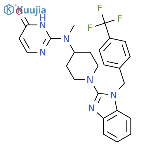 4(3H)-Pyrimidinone,2-[methyl[1-[1-[[4-(trifluoromethyl)phenyl]methyl]-1H-benzimidazol-2-yl]-4-piperidinyl]amino]- structure