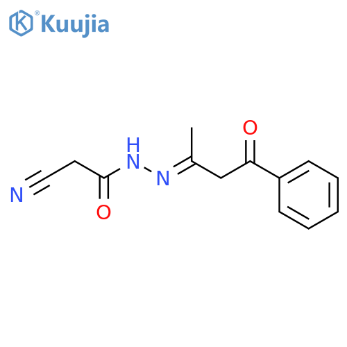 2-cyano-N'-[(2E)-4-oxo-4-phenylbutan-2-ylidene]acetohydrazide structure