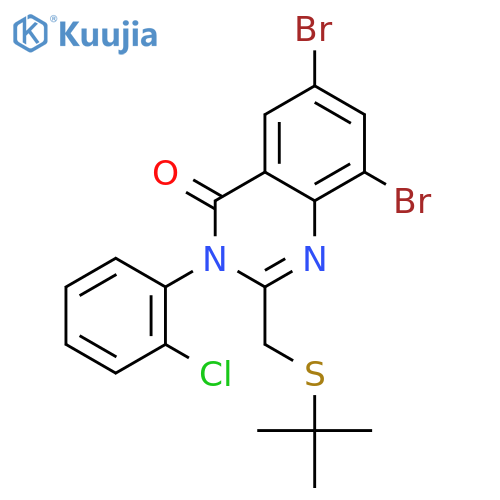 4(3H)-Quinazolinone,6,8-dibromo-3-(2-chlorophenyl)-2-[[(1,1-dimethylethyl)thio]methyl]- structure