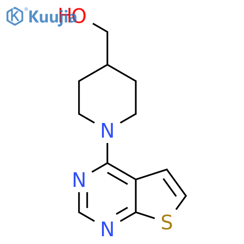 (1-Thieno[2,3-d]pyrimidin-4-ylpiperidin-4-yl)methanol structure