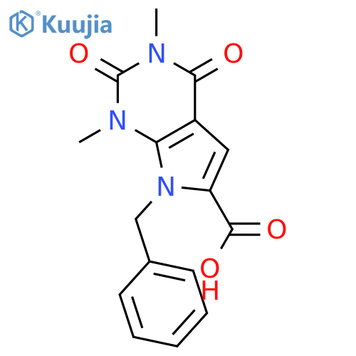 1H-Pyrrolo[2,3-d]pyrimidine-6-carboxylicacid, 2,3,4,7-tetrahydro-1,3-dimethyl-2,4-dioxo-7-(phenylmethyl)- structure