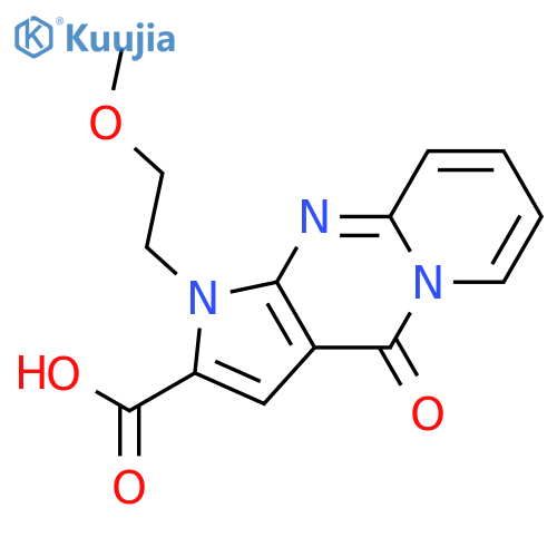 6-(2-methoxyethyl)-2-oxo-1,6,8-triazatricyclo[7.4.0.0^{3,7}]trideca-3(7),4,8,10,12-pentaene-5-carboxylic acid structure