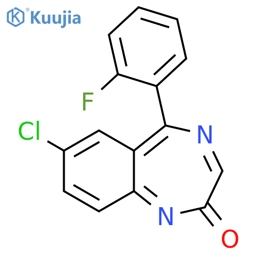 7-chloro-5-(2-fluorophenyl)-2H-1,4-benzodiazepin-2-one structure