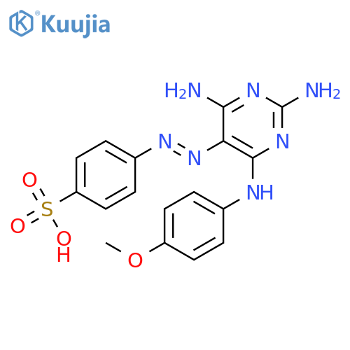 Benzenesulfonic acid, 4-[[2,4-diamino-6-[(4-methoxyphenyl)amino]-5-pyrimidinyl]azo]- structure