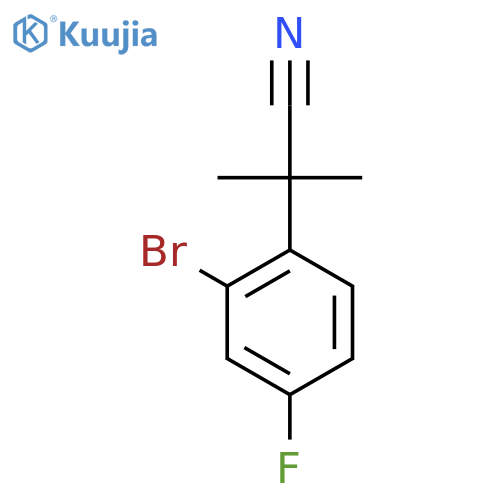 2-(2-bromo-4-fluorophenyl)-2-methylpropanenitrile structure
