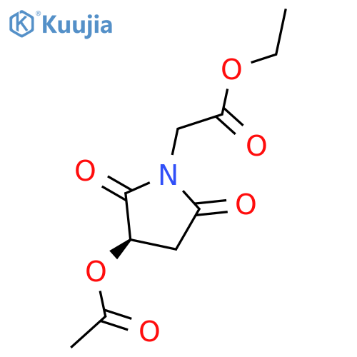 1-Pyrrolidineacetic acid, 3-(acetyloxy)-2,5-dioxo-, ethyl ester, (R)- structure