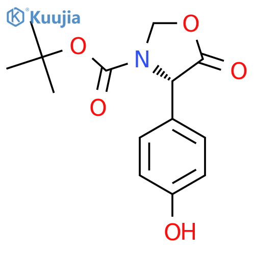 (S)-4-(4-Hydroxy-phenyl)-5-oxo-oxazolidine-3-carboxylic acid tert-butyl ester structure