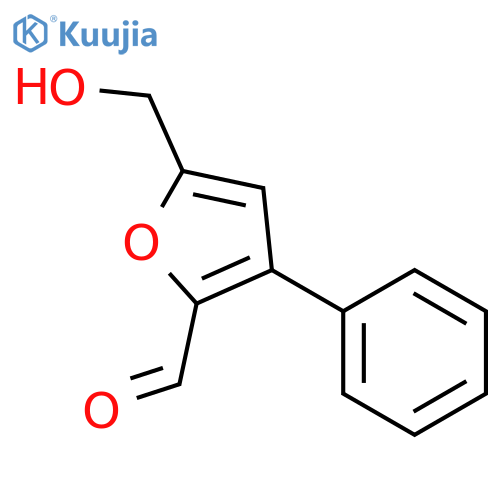 2-Furancarboxaldehyde, 5-(hydroxymethyl)-3-phenyl- structure