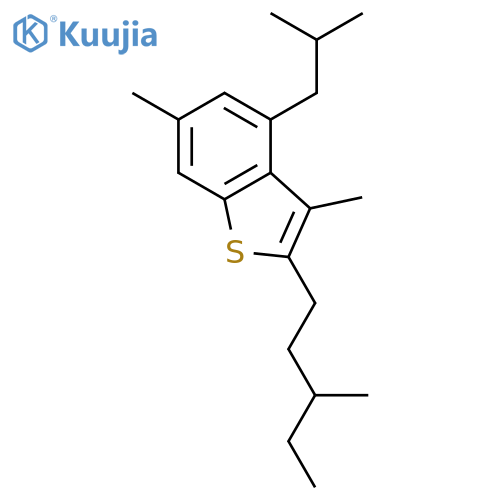 Benzo[b]thiophene, 3,6-dimethyl-2-(3-methylpentyl)-4-(2-methylpropyl)- structure