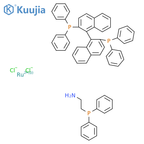 Dichloro[(R)-bis(diphenylphosphino)-1,1-binaphthyl][2-(diphenylphosphino)ethylamine]ruthenium(II) structure