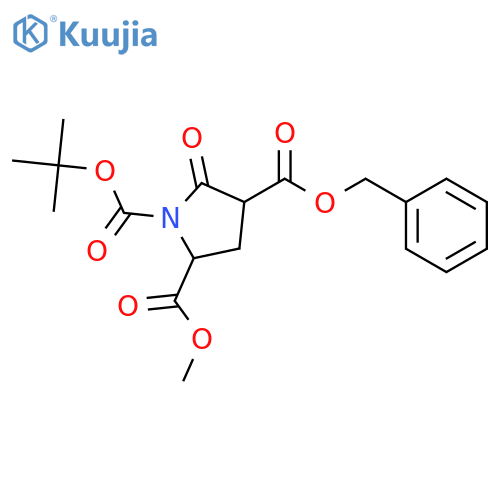1,2,4-Pyrrolidinetricarboxylic acid, 5-oxo-, 1-(1,1-dimethylethyl) 2-methyl 4-(phenylmethyl) ester structure
