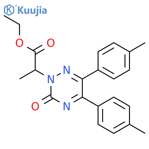 1,2,4-Triazine-2(3H)-aceticacid, a-methyl-5,6-bis(4-methylphenyl)-3-oxo-,ethyl ester structure