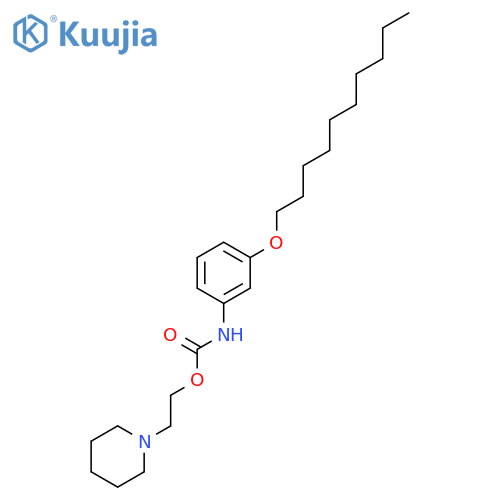 Carbamic acid, [3-(decyloxy)phenyl]-, 2-(1-piperidinyl)ethyl ester structure