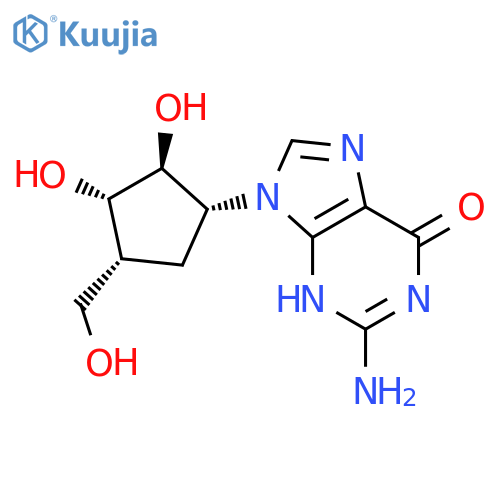 6H-Purin-6-one,2-amino-9-[(1R,2S,3S,4R)-2,3-dihydroxy-4-(hydroxymethyl)cyclopentyl]-1,9-dihydro-,rel- structure