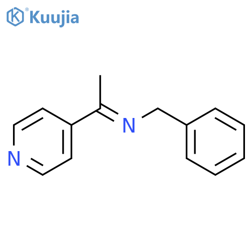Benzenemethanamine, N-[1-(4-pyridinyl)ethylidene]- structure