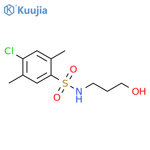 4-chloro-N-(3-hydroxypropyl)-2,5-dimethylbenzene-1-sulfonamide structure