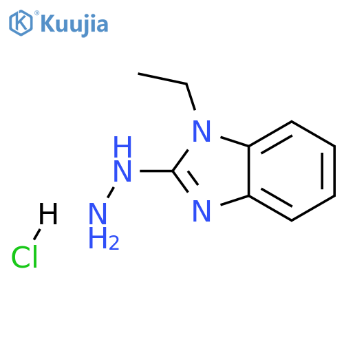 1-ethyl-2-hydrazinyl-1H-1,3-benzodiazole hydrochloride structure