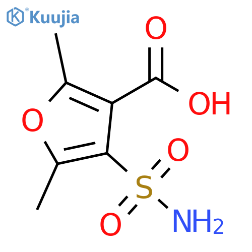 2,5-dimethyl-4-sulfamoylfuran-3-carboxylic acid structure