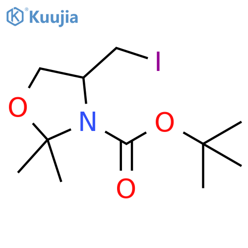 tert-butyl 4-(iodomethyl)-2,2-dimethyl-1,3-oxazolidine-3-carboxylate structure