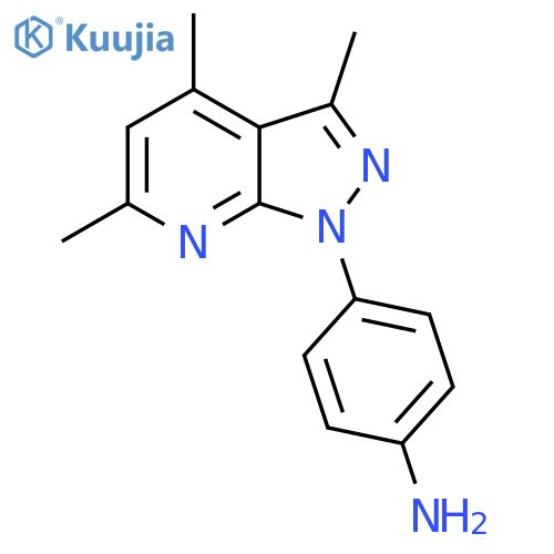 4-{3,4,6-Trimethyl-1H-pyrazolo3,4-bpyridin-1-yl}aniline structure
