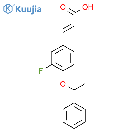 3-3-Fluoro-4-(1-phenylethoxy)phenylprop-2-enoic Acid structure