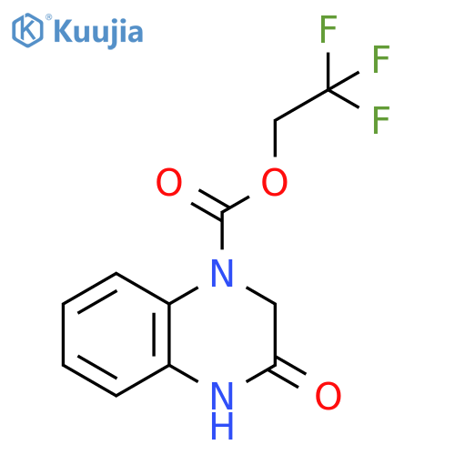 2,2,2-trifluoroethyl 3-oxo-1,2,3,4-tetrahydroquinoxaline-1-carboxylate structure