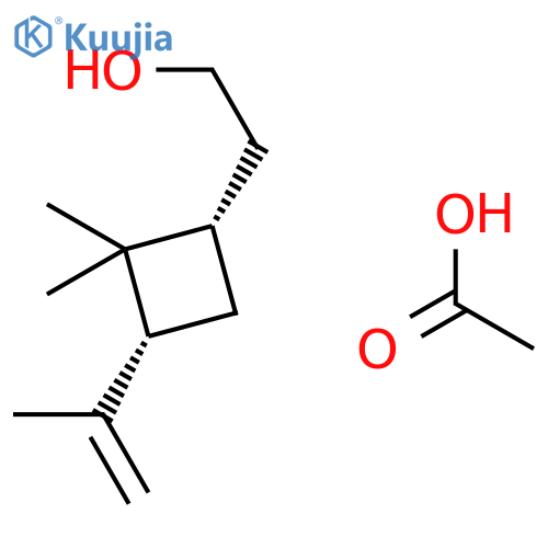 Cyclobutaneethanol, 2,2-dimethyl-3-(1-methylethenyl)-, acetate, (1S-cis)- structure