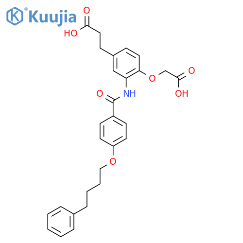 Benzenepropanoic acid,4-(carboxymethoxy)-3-[[4-(4-phenylbutoxy)benzoyl]amino]- structure