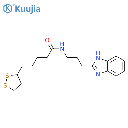 N-[3-(1H-benzimidazol-2-yl)propyl]-5-(dithiolan-3-yl)pentanamide structure