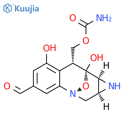 3,9-Epoxy-3H-azirino[2,3-c][1]benzazocine-5-carboxaldehyde,8-[[(aminocarbonyl)oxy]methyl]-1,1a,2,8,9,9a-hexahydro-7,9-dihydroxy-,(1aS,3S,8R,9S,9aS)- structure