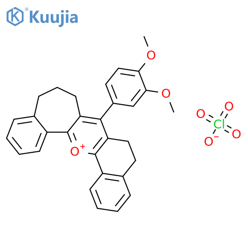 5H-Benzo[6,7]cyclohepta[1,2-b]naphtho[2,1-e]pyrylium, 7-(3,4-dimethoxyphenyl)-6,8,9,10-tetrahydro-, perchlorate structure