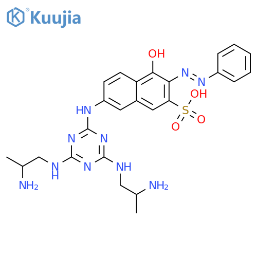 2-Naphthalenesulfonic acid, 7-[[4,6-bis[(2-aminopropyl)amino]-1,3,5-triazin-2-yl]amino]-4-hydroxy-3- (phenylazo)- structure