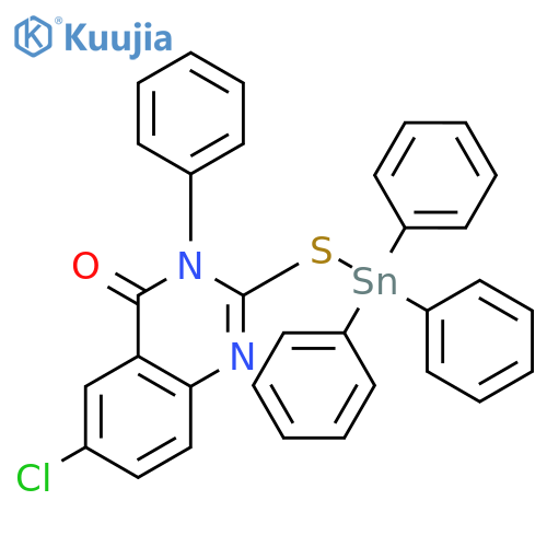 4(3H)-Quinazolinone, 6-chloro-3-phenyl-2-[(triphenylstannyl)thio]- structure