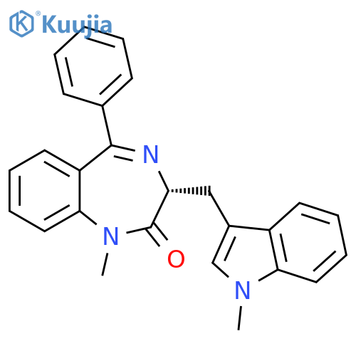 2H-1,4-Benzodiazepin-2-one,1,3-dihydro-1-methyl-3-[(1-methyl-1H-indol-3-yl)methyl]-5-phenyl-, (R)- structure