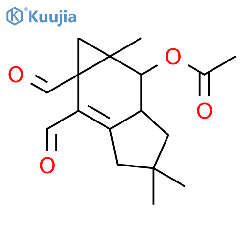 Cycloprop[f]indene-1a,2(1H)-dicarboxaldehyde,6-(acetyloxy)-3,4,5,5a,6,6a-hexahydro-4,4,6a-trimethyl-, [1aR-(1aa,5ab,6b,6aa)]- (9CI) structure