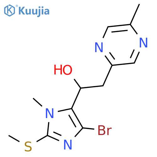 1-(4-Bromo-1-methyl-2-(methylthio)-1H-imidazol-5-yl)-2-(5-methylpyrazin-2-yl)ethanol structure