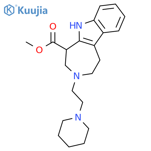 Azepino[4,5-b]indole-5-carboxylic acid, 1,2,3,4,5,6-hexahydro-3-[2-(1-piperidinyl)ethyl]-, methyl ester structure